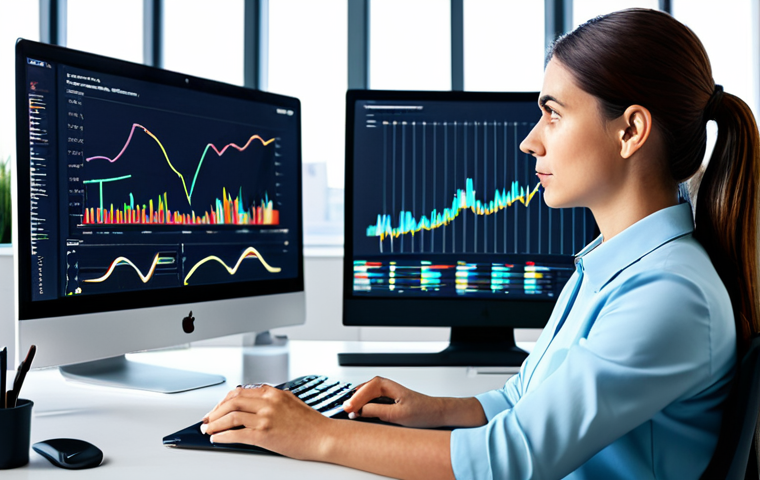 A professional individual, gender-neutral, is deeply engrossed in a sophisticated digital display, showing complex, interconnected data visualizations that represent the flow of information. The person is seated at a clean, ergonomic desk in a modern, well-lit office environment, conveying an atmosphere of focused analysis and clarity amidst information overload. They are fully clothed in a modest business casual outfit. The image emphasizes the process of discerning truth from misinformation and recognizing cognitive biases in the digital age. Perfect anatomy, correct proportions, natural pose, well-formed hands, proper finger count. High-quality digital rendering, professional photography, sharp focus, vibrant yet serene colors, safe for work, appropriate content, fully clothed, professional.