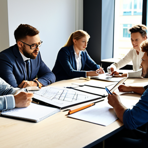 Divergent & Convergent Thinking Collaboration**

"A diverse team of professionals brainstorming in a modern, sunlit office. Some are sketching on whiteboards, others are analyzing charts on laptops. The atmosphere is collaborative and energetic. Everyone is fully clothed in appropriate business attire. Safe for work, professional environment, perfect anatomy, well-formed hands, natural expressions. High-quality rendering."

**